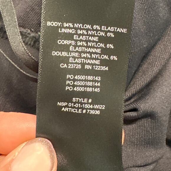 Aritzia Babaton Black Contour Squareneck Longsleeve Thong Bodysuit, Size L, EUC - Picture 6 of 6